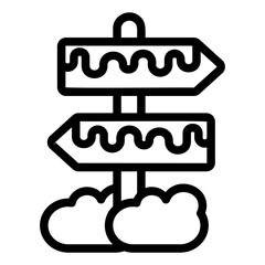 directional sign Line Icon
