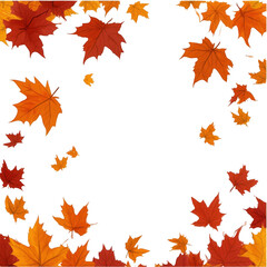 Obraz premium Vibrant Autumn Leaves Isolated on Black Background for Fall Decor