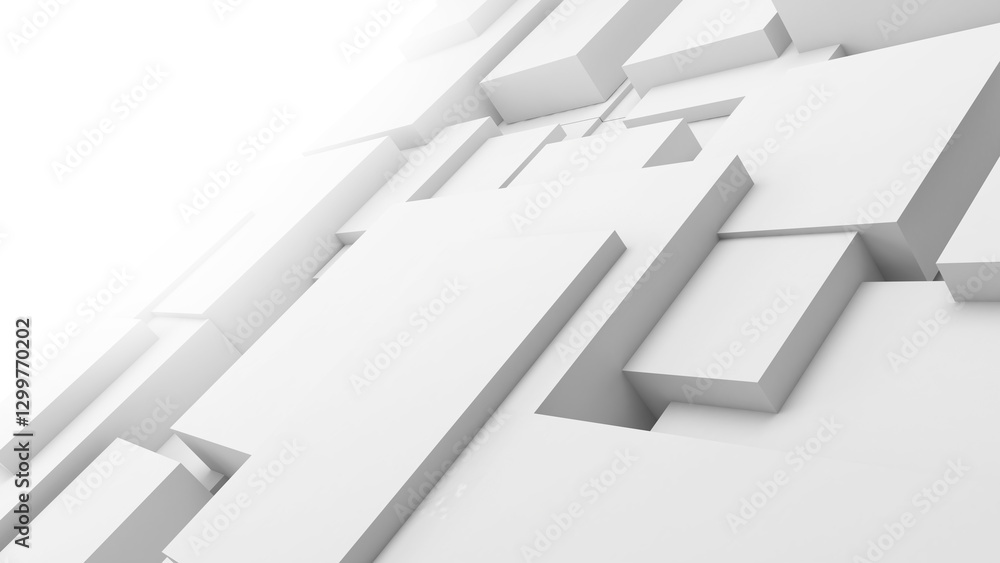 Poster white square pattern background,science and technology concept,3d rendering