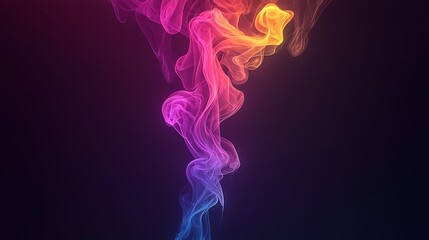 Obraz premium Colorful smoke swirls against dark background; abstract use for graphic design or visuals