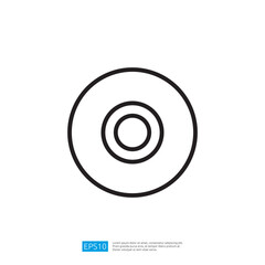 Minimalist circular icon with concentric circles in black and white design representing simplicity and modern aesthetic