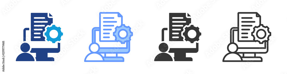 Poster Administration icon set multiple style collection