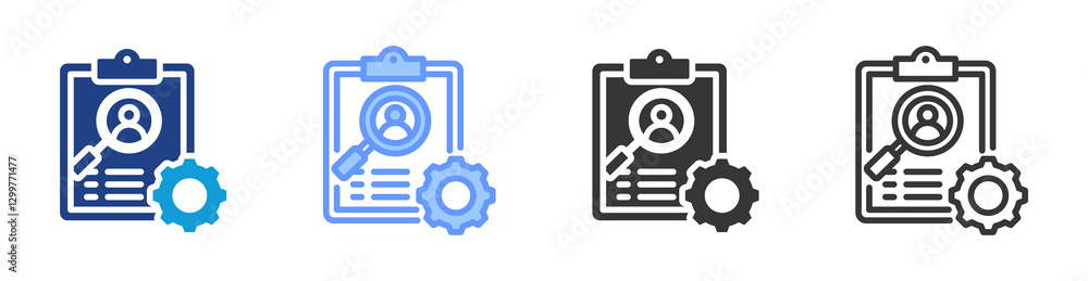 Poster Case Management icon set multiple style collection