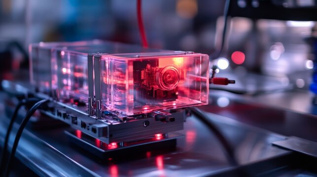 AI-powered microfluidic cooling system controlling heat flow in futuristic industrial electronics