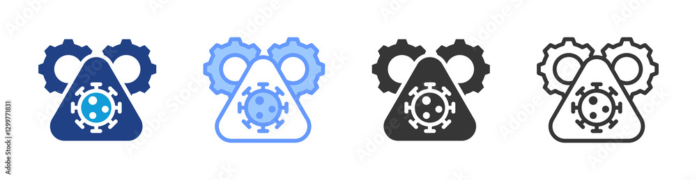 Poster Infection Control icon set multiple style collection
