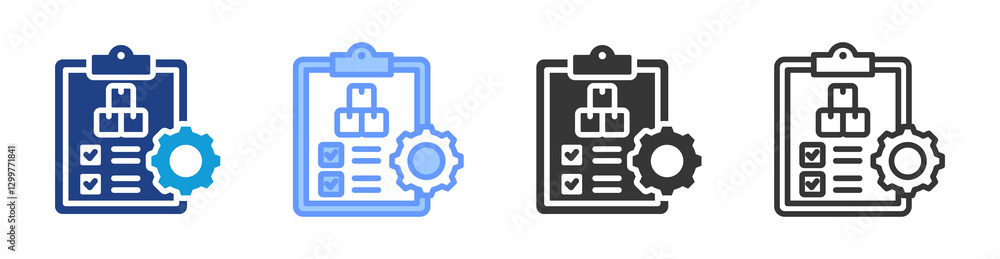 Poster Inventory Management icon set multiple style collection