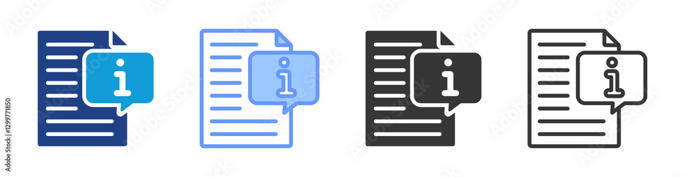 Poster Informatic icon set multiple style collection
