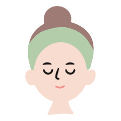 Face before after using skincare calm Flat Design