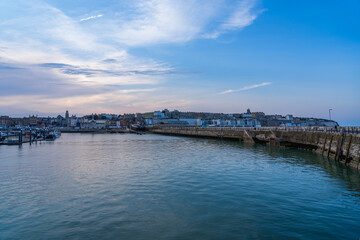 Obraz premium View of the port of Ramsgate, a small town in southeast England 