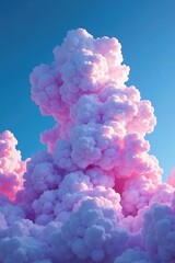 Obraz premium surreal purple cloud formations against a blue sky,, otherworldly effect, cloud wave