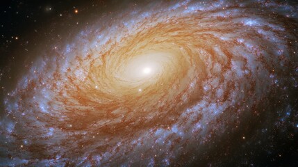 Fototapeta premium Dynamic Swirling Galaxy with Bright Light on Dark Background
