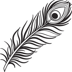 Obraz premium Graceful Peacock Feather Silhouette.