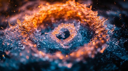Splashing water creating a swirl, ideal for backgrounds or abstract concepts