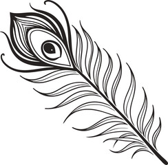 Obraz premium Graceful Peacock Feather Silhouette.