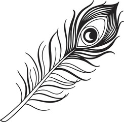 Obraz premium Graceful Peacock Feather Silhouette.