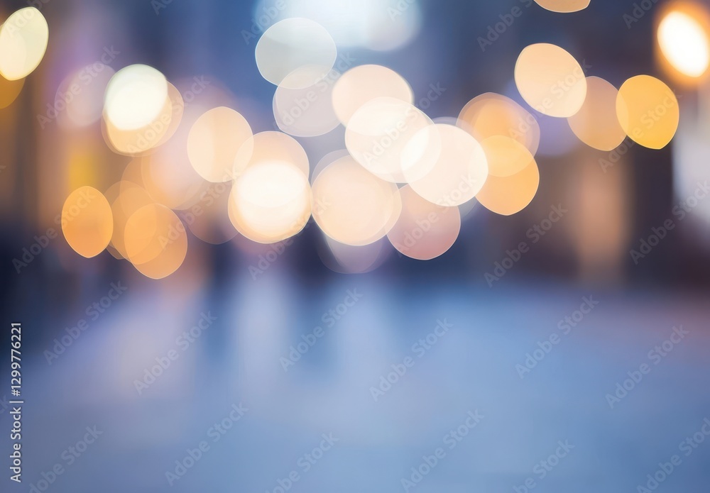 Poster soft focus background with circular bokeh lights creating a dreamy atmosphere in an urban environmen