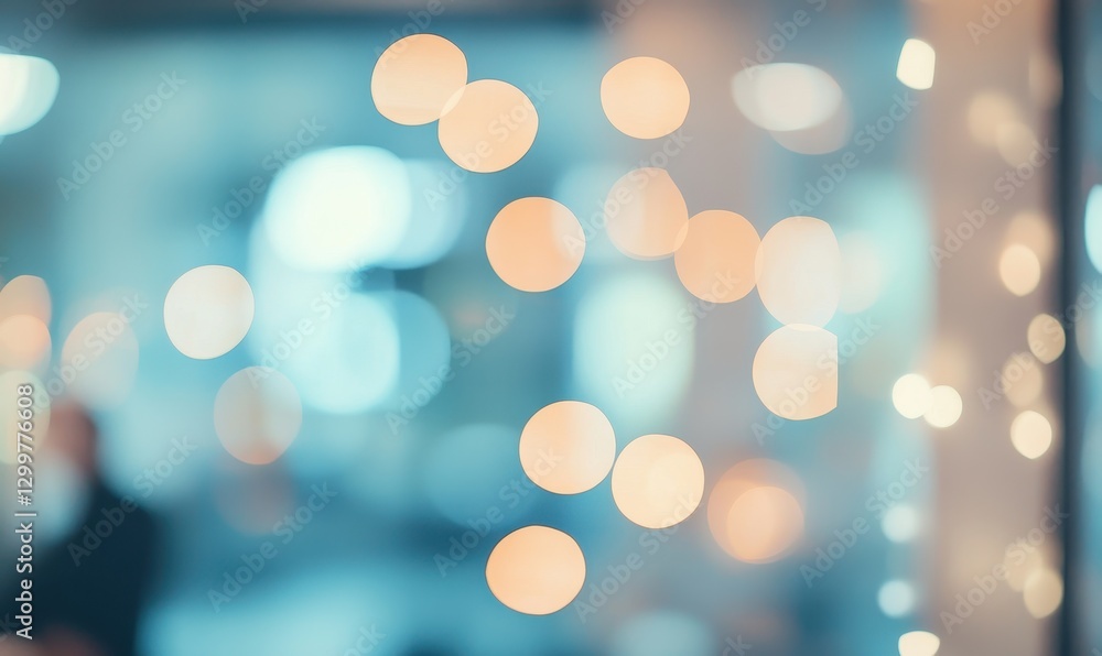 Poster soft focus bokeh lights creating a dreamy background effect in a modern indoor space for various cre