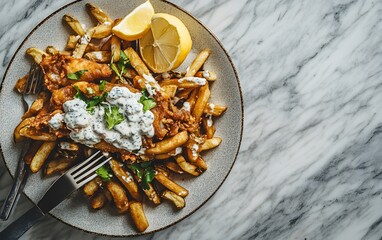 Delicious Fish and Chips with Creamy Sauce