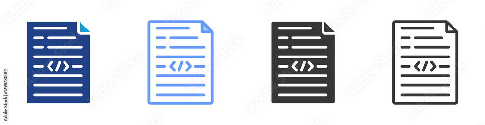 Aufkleber Code icon set multiple style collection