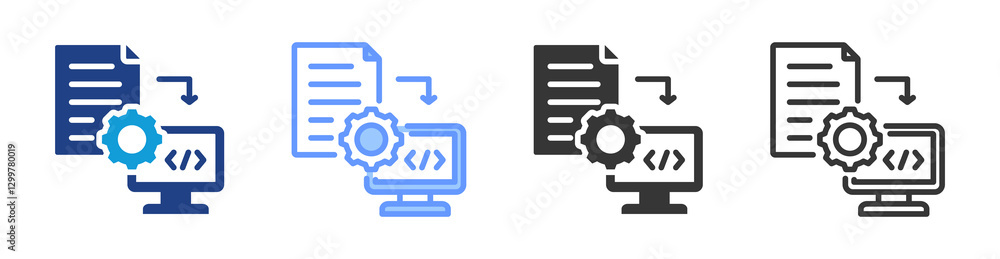 Poster Compiler icon set multiple style collection