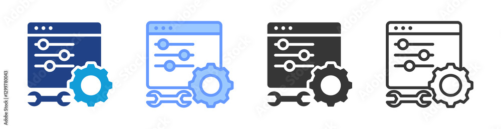 Poster Configuration icon set multiple style collection