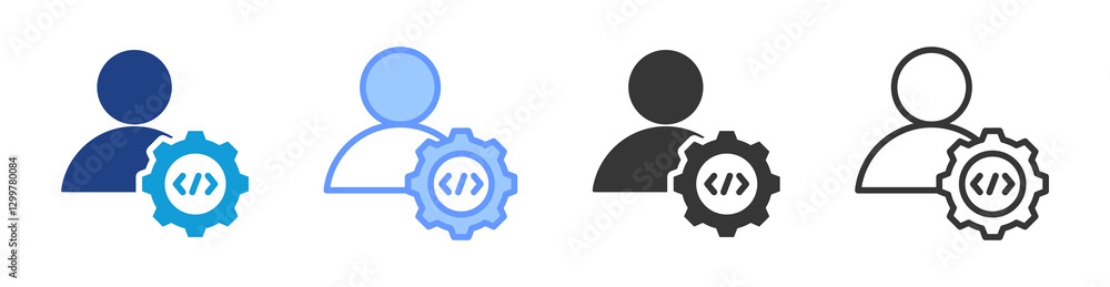 Aufkleber Constructor icon set multiple style collection