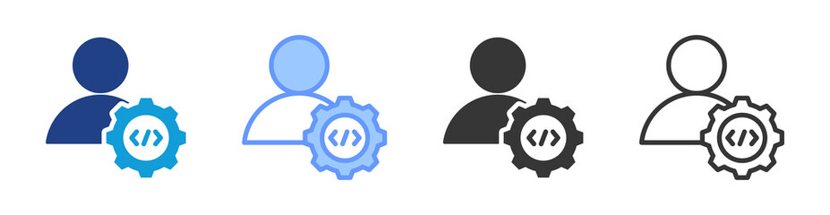 Constructor icon set multiple style collection