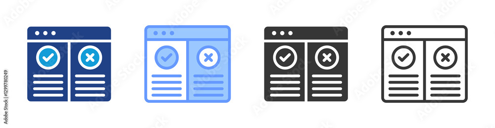 Leinwandbilder Exception icon set multiple style collection