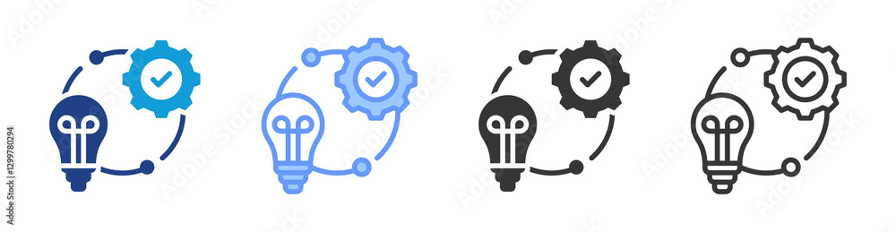 Aufkleber Implementation icon set multiple style collection