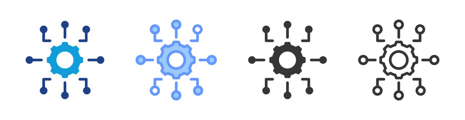 Function icon set multiple style collection