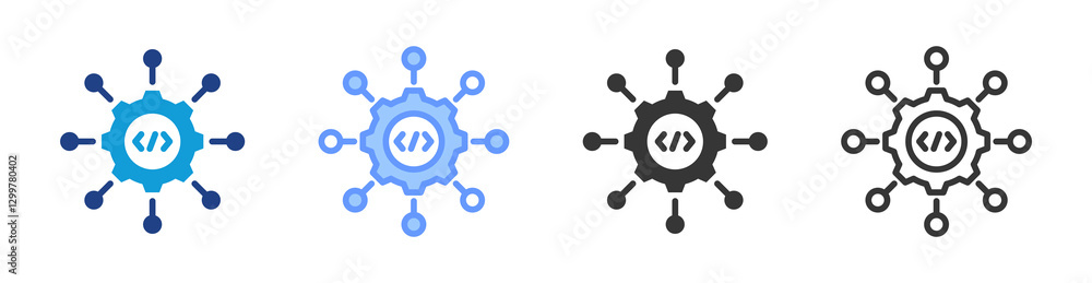 Poster Method icon set multiple style collection