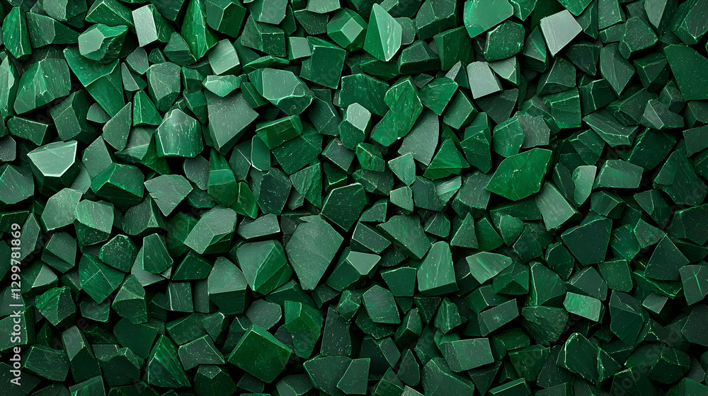 Poster abstract emerald green geometric fragmented surface pattern with texture and dark lighting