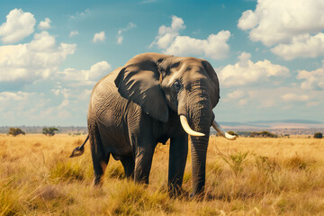Fototapeta premium Big elephant on nature background