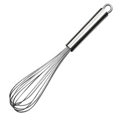 Stainless steel kitchen whisk isolated creating frothy culinary wonders studio shot