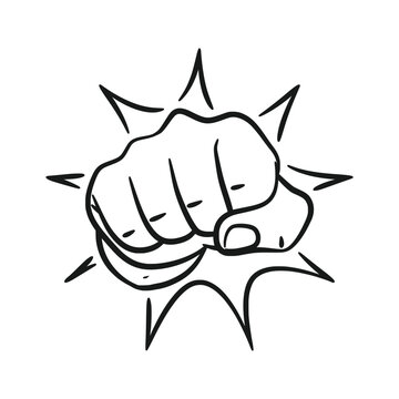 recommend clip art: Fist Punch Line Art Hand Drawing