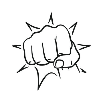 recommend clip art: Fist Punch Line Art Hand Drawing
