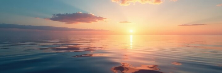 Obraz premium Gentle Morning Light Reflections on the Baltic Sea's Calm Surface, baltic, sea, light