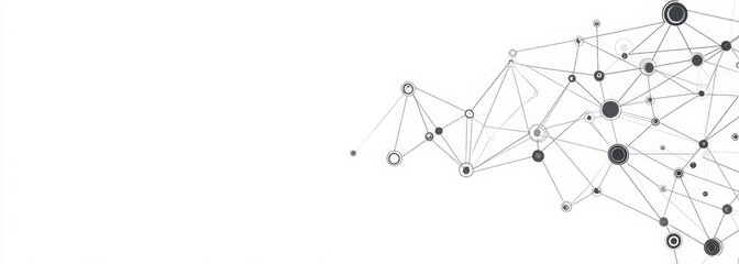 Network connection illustration for web, science and tech background