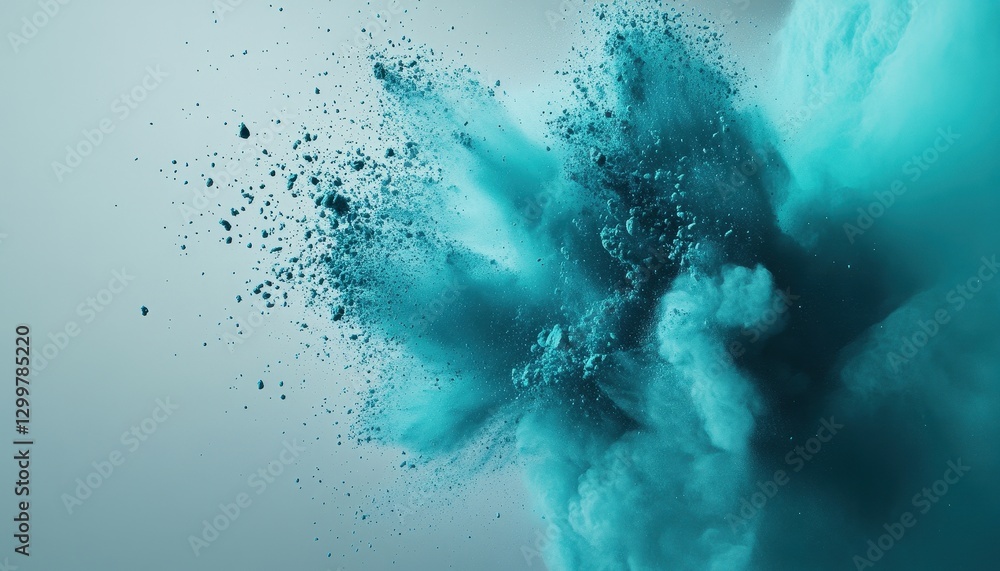 Aufkleber dynamic teal powder explosion abstract background