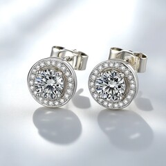 Luxury Moissanite Clip Earrings for Women on White Background