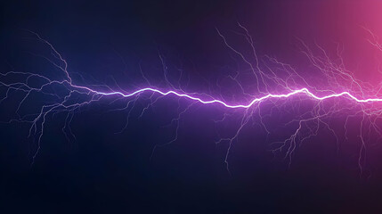 Abstract Electric Energy Lightning Bolt Over Blue And Purple Gradient Background