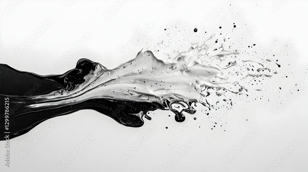 Aufkleber abstract monochrome water splash capturing dynamic motion and fluid forms