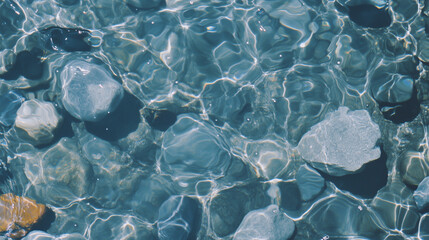 Obraz premium Clear Water Over Rocky Riverbed