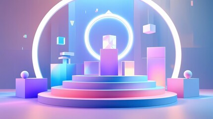 Pastel Geometric Podium