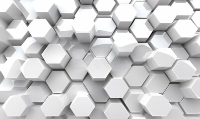 Fototapeta premium Abstract geometric white hexagonal background; 3d blocks, used for wallpaper or presentations