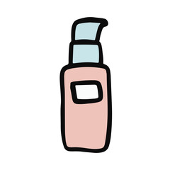 Skincare bottle pump cartoon - Cleancers Exfoliants Serums essences Toner moisturizers