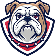 bulldog head design illustration logo on White background