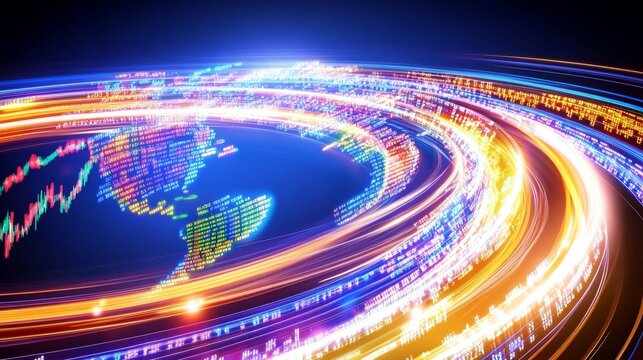 Digital Stock Exchange Board Displaying Fluctuating Global Market Prices