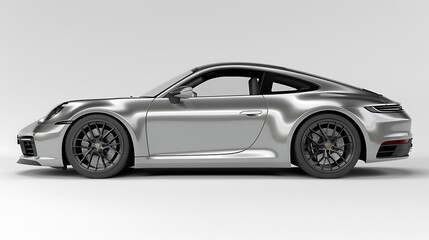 Fototapeta premium Silver car on white background