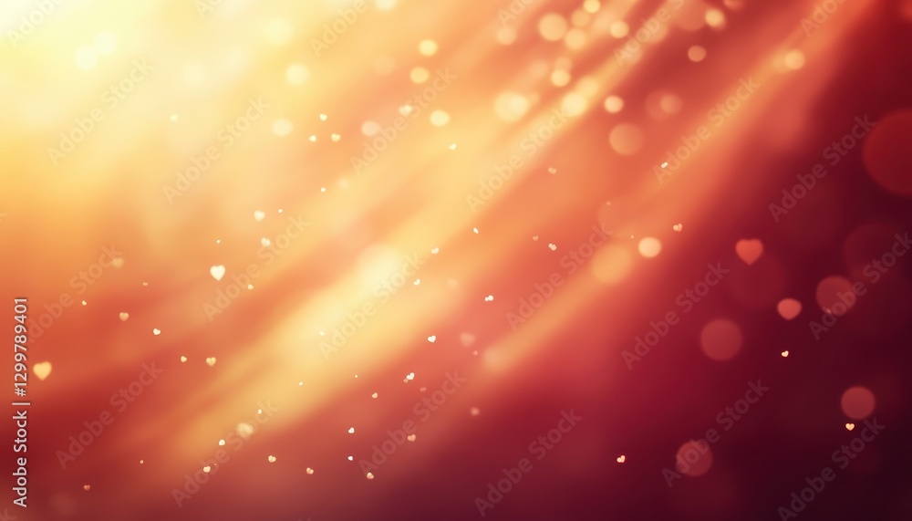 Poster Warm Golden Glow Abstract Background Texture with Bright Light Rays and Sparkling Particles
